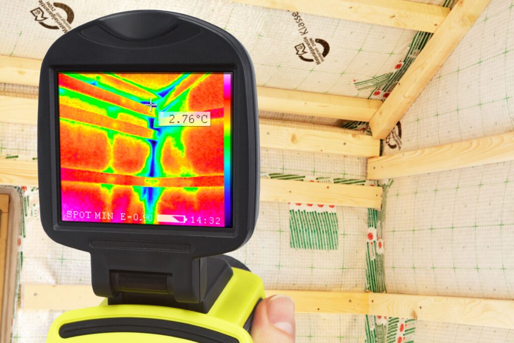 Bei einer Baustelle wird die Temperatur gemessen 