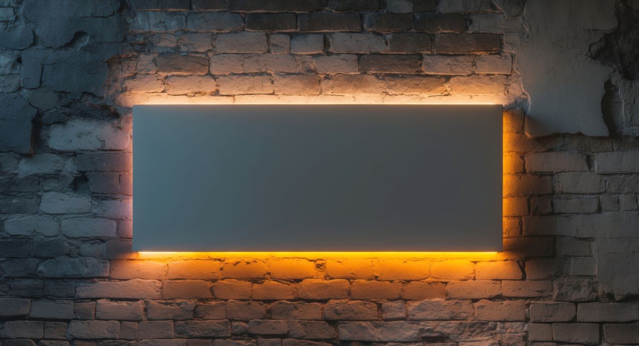 Rustikale Backsteinwand mit Verblendern und indirekter LED-Beleuchtung als modernes Wanddesign